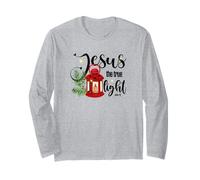 Jesús La Luz Verdadera, Versículo de la Biblia Cita Religiosa, Navidad Manga Larga