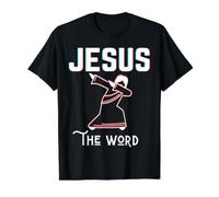 Jesús La Palabra Luv Diversión Dioses Amor Cristiano Pascua Navidad Camiseta gráfica económica, Hombre, Negro, M