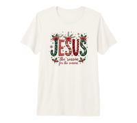 Jesús la razón Navidad Fe Diseño Arte religioso Camiseta Premium