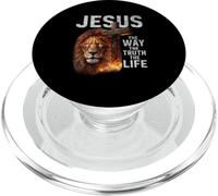 Jesús La Verdad La Vida Cristiano León Cruz Verso de la Biblia PopSockets PopGrip para MagSafe