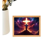 Jesús - Lámpara decorativa para lámpara LED de Jesús (3D, lámpara Wandkunst, Religiöse Dekoration Mit Beleuchtung, Für Schlafzimmer Wohnzimmer Zuhause, Festliche Geschenkideen