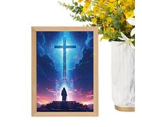 Jesús - Lámpara decorativa para lámpara LED de Jesús (3D, lámpara Wandkunst, Religiöse Dekoration Mit Beleuchtung, Für Schlafzimmer Wohnzimmer Zuhause, Festliche Geschenkideen