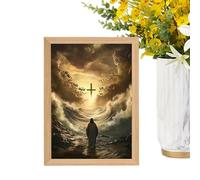 Jesús - Lámpara decorativa para lámpara LED de Jesús (3D, lámpara Wandkunst, Religiöse Dekoration Mit Beleuchtung, Für Schlafzimmer Wohnzimmer Zuhause, Festliche Geschenkideen