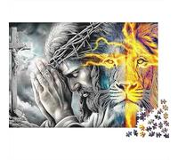 Jesús León Puzzle para Adultos Divertido 300 Piece Estilo de Dibujos Animados Decoración, Alivio del Estrés, Juego Educativo, Juego Intelectual, Relajación E Inteligencia (300pcs (40x28cm))