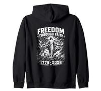 Jesús Libertad a través de la fe 1776 2026 Americano Sudadera con Capucha