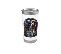 Jesús Llega A Pedro Sobre El Agua Mosaico Gótico Arte Sacro Vaso térmico de acero inoxidable de doble pared