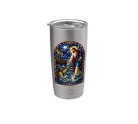 Jesús Llega A Pedro Sobre El Agua Mosaico Gótico Arte Sacro Vaso térmico de acero inoxidable de doble pared