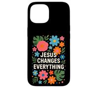 Jesús lo cambia todo Fe Bautismo cristiano y salvación Carcasa para iPhone 15