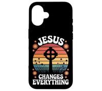 Jesús lo cambia todo Fe Bautismo cristiano y salvación Carcasa para iPhone 16
