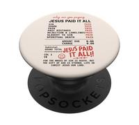 Jesús lo pagó Todo Recibo del Evangelio Romanos 6:23 PopSockets PopGrip Adhesivo