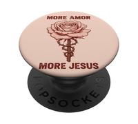 Jesús Love Faith Rose Thorn Symbol Religious Christian PopSockets PopGrip Adhesivo
