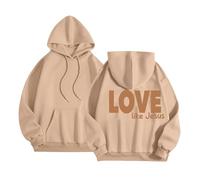 Jesus Love Like Jesus - Sudaderas con capucha a juego para mujer 2025 con cuello redondo cristiano a la moda con capucha, ropa de Jesús salva a la moda, backwoods, manga larga, casual, gráfico, caqui