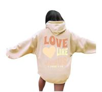 Jesus Love Like Jesus Sudaderas con capucha para mujer Y2K con capucha cristiana vintage con capucha, ropa de moda de Dios, trajes gráficos de letras de ajuste holgado, anime Faith Trust In The Lord