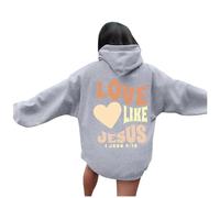 Jesus Love Like Jesus Sudaderas con capucha para mujer Y2K con capucha cristiana vintage con capucha, ropa de moda de Dios, trajes gráficos de letras de ajuste holgado, anime Faith Trust In The Lord