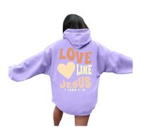Jesus Love Like Jesus - Sudaderas con capucha y sudaderas de moda para mujer, ajuste holgado, gráfico cristiano, con capucha, suéteres con capucha Trust In The Lord Fall Preppy Letter Tops Backwoods