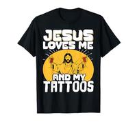 Jesus Loves Me And My Tattoos Camiseta