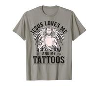 Jesus Loves Me And My Tattoos Camiseta