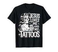 Jesus Loves Me And My Tattoos Camiseta
