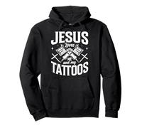 Jesus Loves Me And My Tattoos Sudadera con Capucha