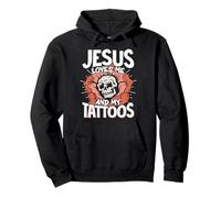 Jesus Loves Me And My Tattoos Sudadera con Capucha