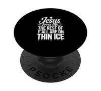 Jesus Loves Me Faith Cita Humor Cristiano PopSockets PopGrip Adhesivo