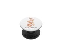 Jesus Loves You - American Sign Language Watercolor PopSockets PopGrip Adhesivo