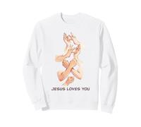 Jesus Loves You - American Sign Language Watercolor Sudadera