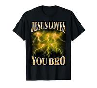 Jesus Loves You Bro Bootleg Style Graphic Camiseta