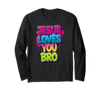 Jesus Loves You Bro | Creyente de fe Cristiana en Cristo Manga Larga