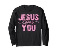 Jesus Loves You Christian Faith Mensaje Diseño Manga Larga