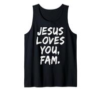 Jesus Loves You Fam Cristiano Creyente Fe Dios Religioso Camiseta sin Mangas