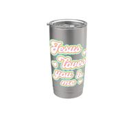 Jesus Loves You & Me Girls, lindo y reflexivo arcoíris cristiano Vaso térmico de acero inoxidable de doble pared