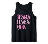 Jesus Loves You, Mensaje Rosa Desgastado, Cristiano Camiseta sin Mangas