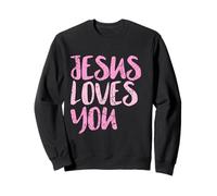 Jesus Loves You, Mensaje Rosa Desgastado, Cristiano Sudadera