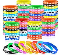 Jesus Loves You - Pulseras de goma de silicona coloridas Jesus Loves You pulseras de silicona para joyas novedosas de recuerdos de fiesta, 8 pulgadas, silicona, sin piedras preciosas