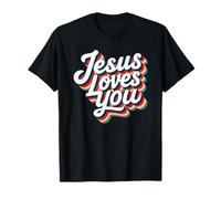 Jesus Loves You Retro Vintage Christian Men Women Kids Camiseta