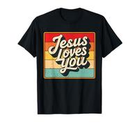Jesus Loves You Retro Vintage Christian Men Women Kids Camiseta