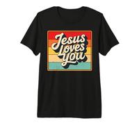 Jesus Loves You Retro Vintage Christian Men Women Kids Camiseta Premium