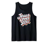 Jesus Loves You Retro Vintage Christian Men Women Kids Camiseta sin Mangas