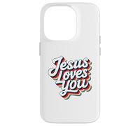 Jesus Loves You Retro Vintage Christian Men Women Kids Carcasa para iPhone 14 Pro