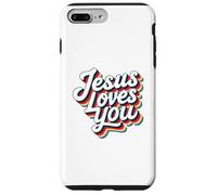 Jesus Loves You Retro Vintage Christian Men Women Kids Carcasa para iPhone 7 Plus/8 Plus