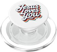 Jesus Loves You Retro Vintage Christian Men Women Kids PopSockets PopGrip para MagSafe