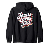 Jesus Loves You Retro Vintage Christian Men Women Kids Sudadera con Capucha