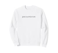 Jesus Loves You - Trendy Minimalist Christian White Sudadera