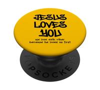 Jesus Loves You - Verso bíblico Cristiano Estilo Graffiti PopSockets PopGrip Adhesivo