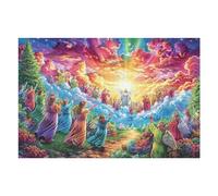 Jesús Luz del Cielo Religioso Fe Espiritual Puzzle 1000 Piezas para Adultos Agradable Divertido Y Relajante Familia Y Momentos Libres 1000 PCS（75x50cm）