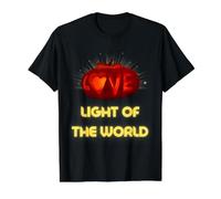 Jesús Luz del Mundo Calabaza Fe Halloween Camiseta gráfica económica, Hombre, Negro, M