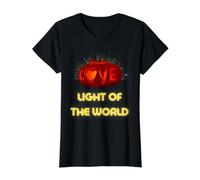 Jesús Luz del Mundo Calabaza Fe Halloween Camiseta gráfica económica, Mujer, Negro, S