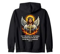 Jesús Luz del Mundo Juan 8:12 Versículo de la Biblia Cristiana Sudadera con Capucha