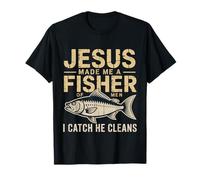 Jesus Made Me A Fisher of Men I Catch He Cleans |- Camiseta
